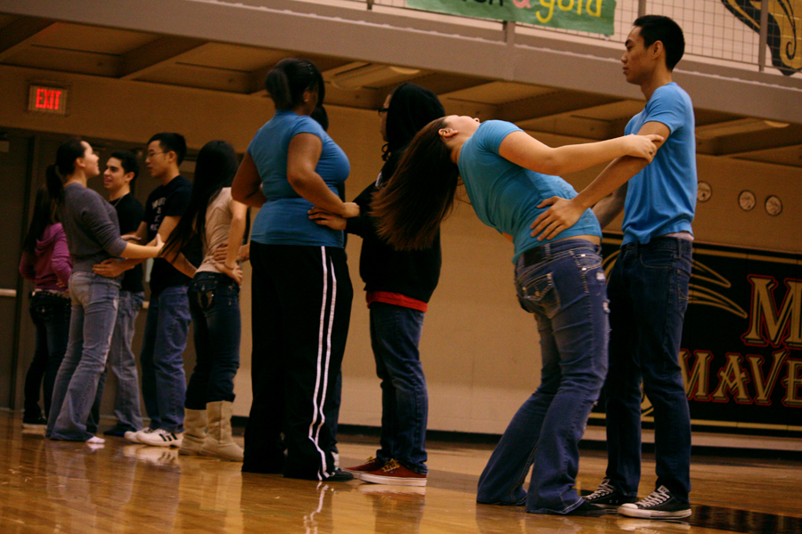 Students prepare for the BHM dance. The Multicultural Club prepared a dance for last year's presentation and intends to continue the legacy this year. Photo by A. Esser