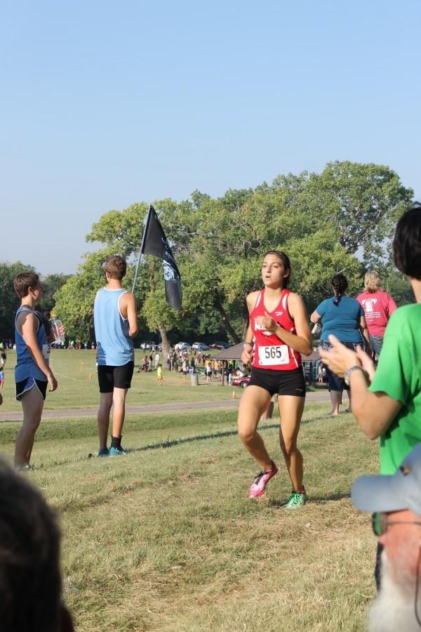 Senior Sydney Roy runs at Afton on Sept. 7. Roy took second in her race. Photo By Delanie Pierce