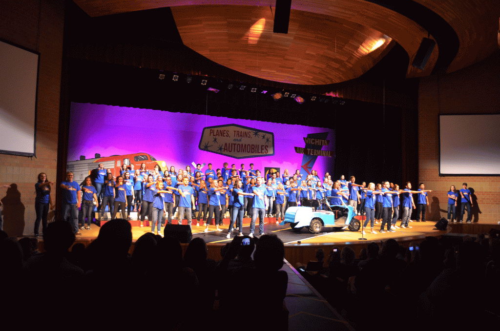 Maize High School choir performs Grease Lightin'  during their show on Saturday.