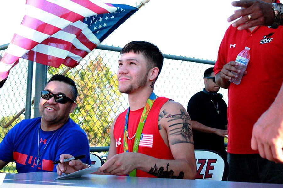 Olympic boxer, Nico Hernandez attended the football game on Sept. 2. He signed autographs and took pictures before the game.