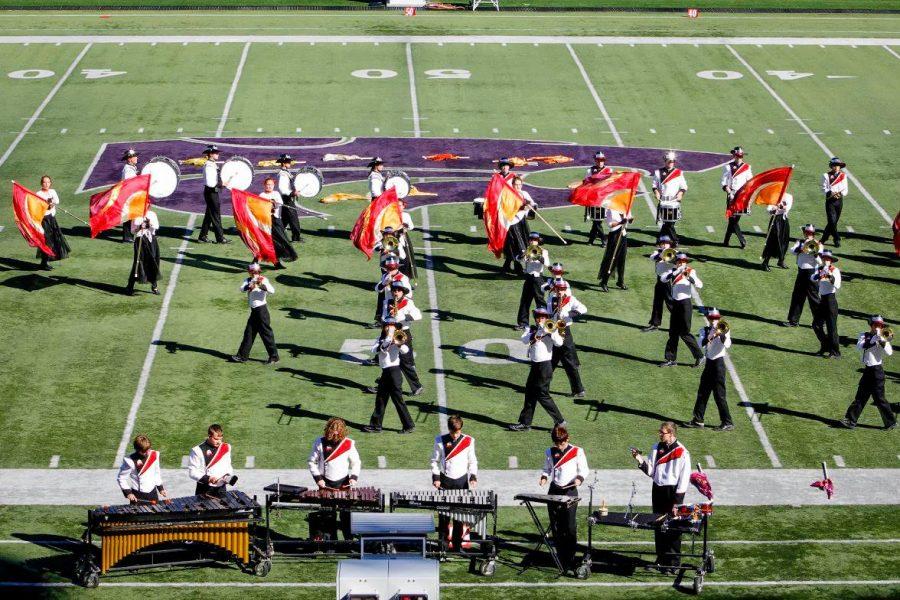 The marching band competes at Central States  Marching Festival.