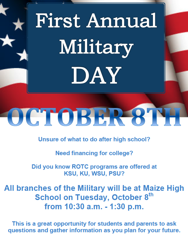Flyer advertising the military day.
Photo Credit: Diane Close