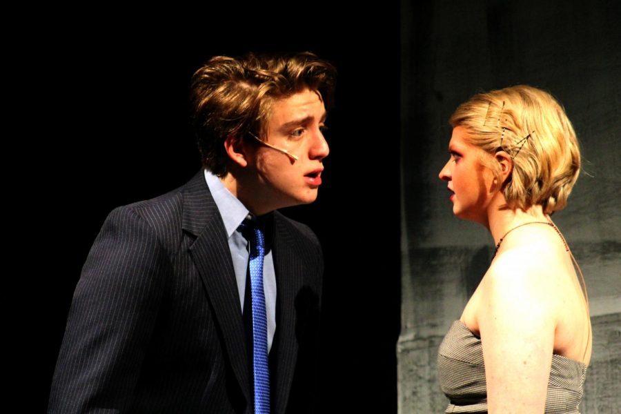 Junior Ollie Henderson and senior Brayden Worden act against each other as Macbeth and Lady Macbeth.