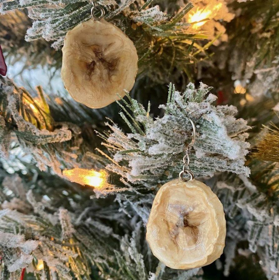 Surpise friends and family with adorable earrings hanging on the tree. These banana slice earrings cost $25.50 before tax and shipping from Slices of Citrus boutique in  Denver, CO.