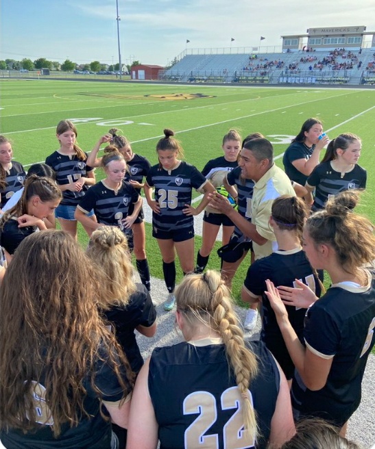 The Mavs prepare for kickoff against Goddard for the  regional title on Thursday, April 20. The girls won the game 6-0.
