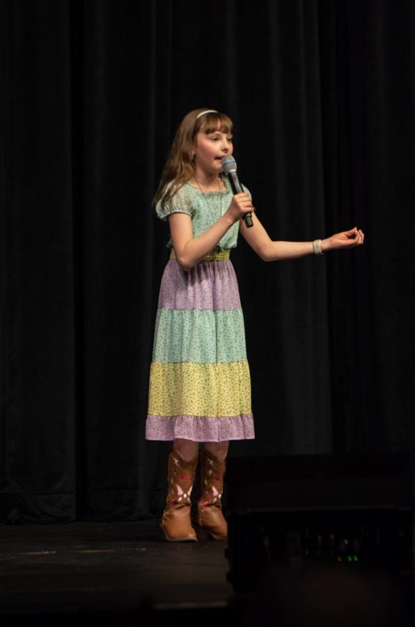 Maize Elementary student Maryana Lotspeich sings “Together We Stand” from the movie “The Boss Baby: Family Business.”