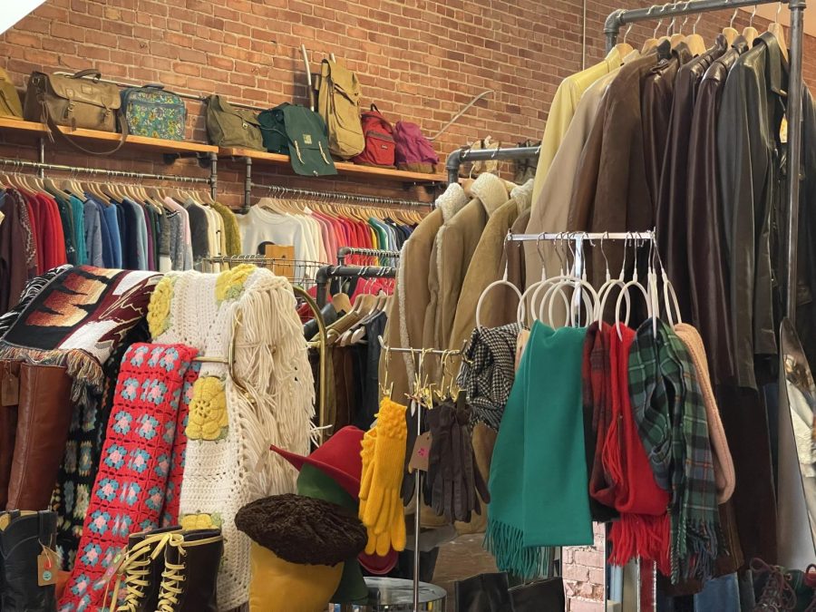 A fully stocked Dead Center Vintage, located in downtown Wichita, gets ready for customers to come in and shop. The store is open seven days a week and offers vintage clothes.
