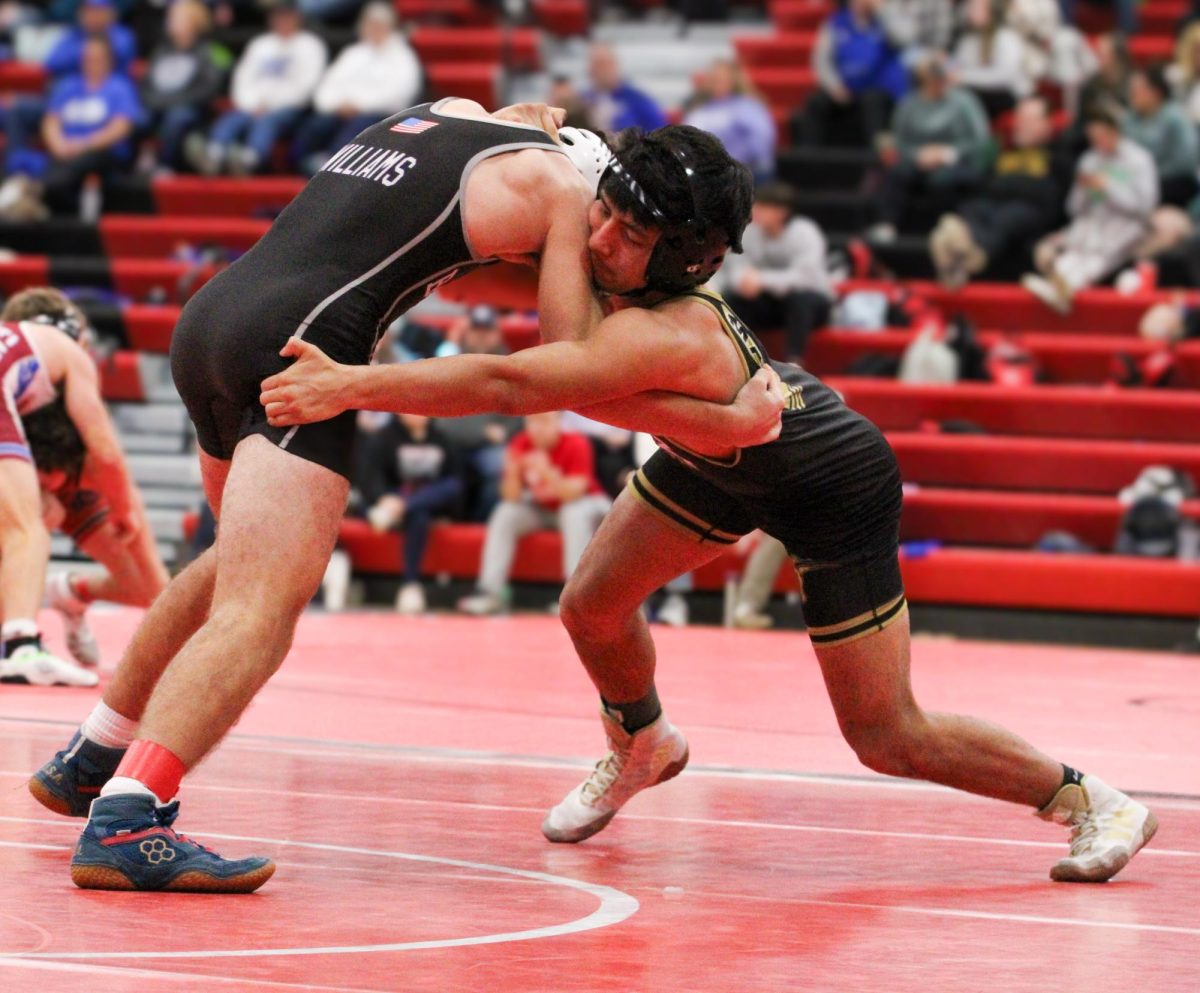 Having a history in contact sports, Gabe Meade is wrestling 144 his freshman year. Meade took on E. Williams for his second match of the day and finished with a winning record