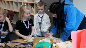 Maize and Maize South Elementary students coming together to learn more about the healthcare industry.