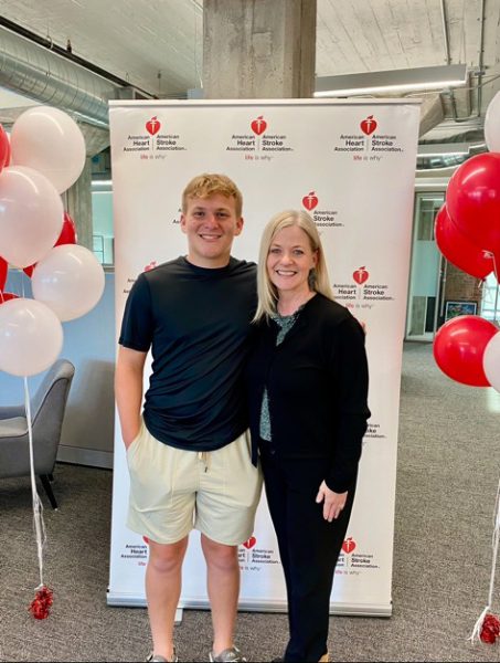 Jacob Weir and his mom at an AHA event. Weir participated in the ambassador program during his sophomore year.